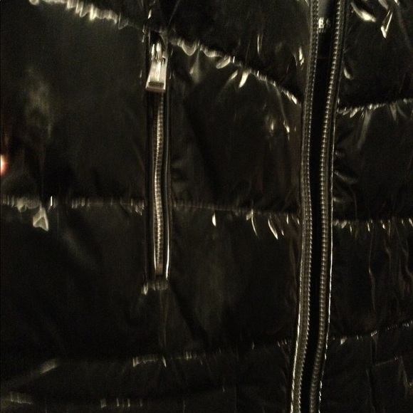 Guess Shiny Puffer Jacket Fur Collar Black S - Picture 7 of 14